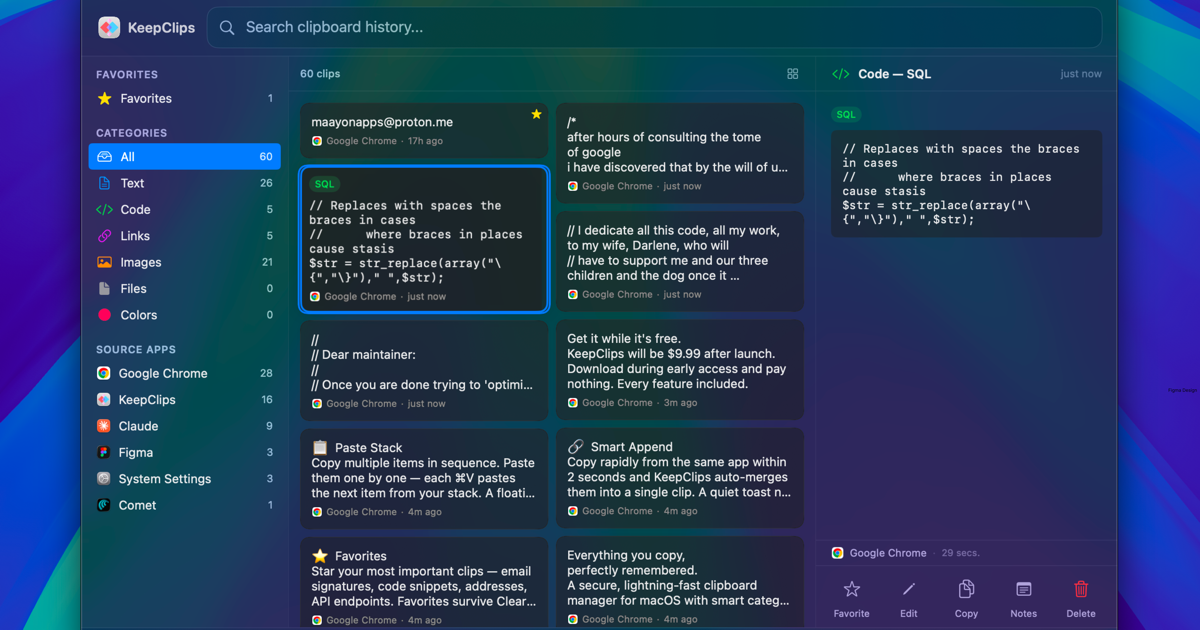 KeepClips — Clipboard Manager for Mac | Clipboard History & OCR